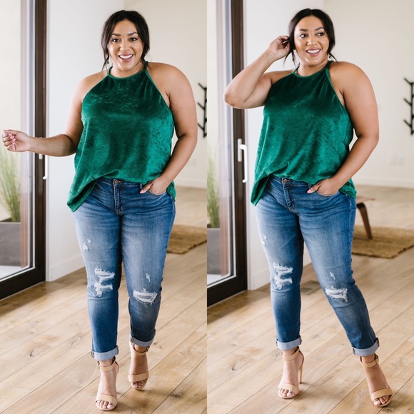 Lucky One Halter Top In Spruce - Picture 2 of 8